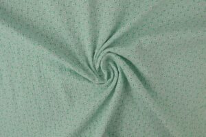 hydrofiel oudgroen met witte bloemetjes