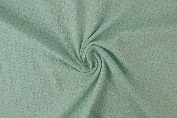 hydrofiel oudgroen met witte bloemetjes