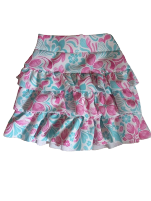 Stroken rokje aquablauw met roze stroken rokje aquablauw met roze