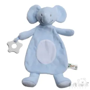 Soft Touch blauwe olifant met bijtring Soft Touch knuffeldoekje olifant met bijtring blauw