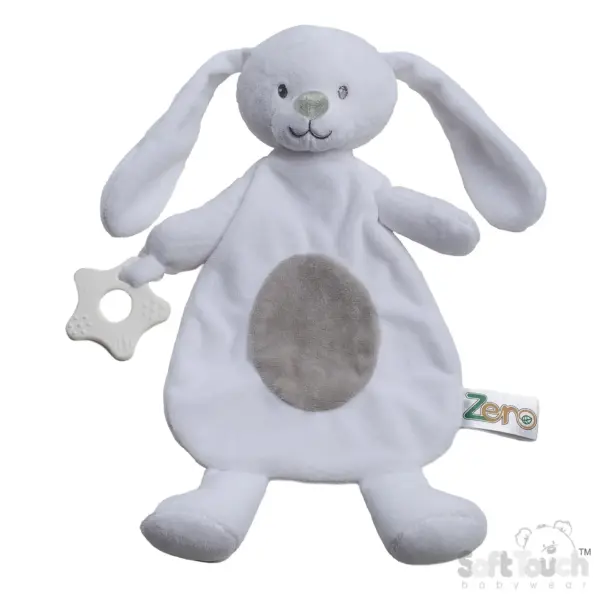 Soft Touch eco recycled knuffeldoekje met bijtring bunny wit Soft Touch eco recycled knuffeldoekje met bijtring wit