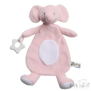 Soft Touch eco recycled knuffeldoekje met bijtring olifant roze Soft Touch knuffeldoekje met bijtring olifant roze
