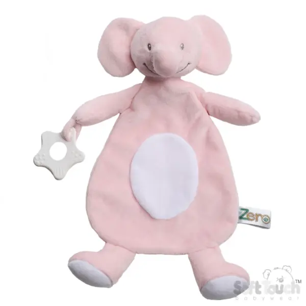 Soft Touch eco recycled knuffeldoekje met bijtring olifant roze Soft Touch knuffeldoekje met bijtring olifant roze