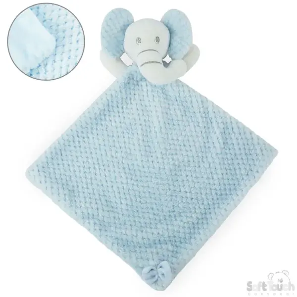 Soft Touch knuffeldoekje olifant blauw met knisperoren Soft Touch knuffeldoekje olifant blauw met knisperoren