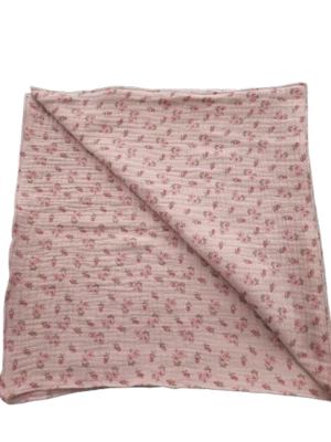 Hydrofieldoek oud roze met roze roosjes