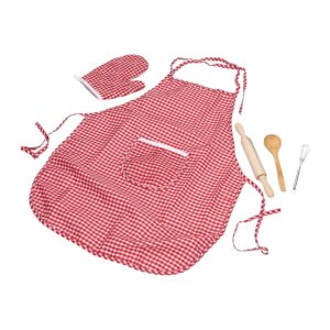 Kokschort rood wit geblokt Kookschort rood wit geblokt