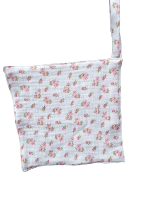 Speendoekje wit met roze roosjes