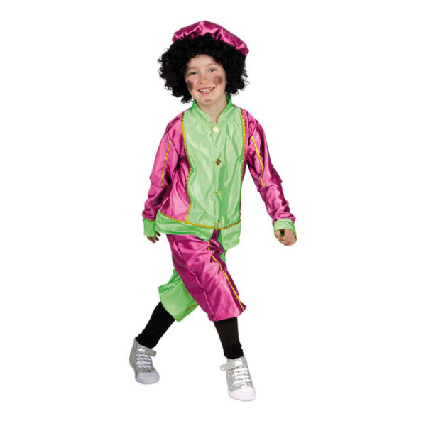 Pietenpak limoengroen fuchsia 4- 6 jaar