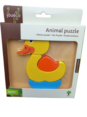 Joueco houten dierenpuzzel eend