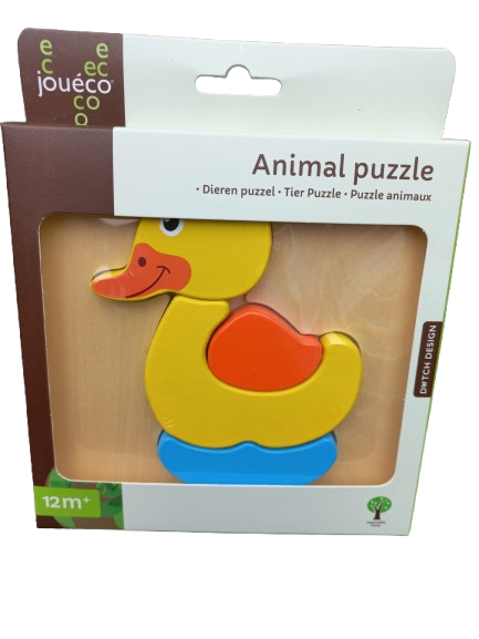 Dierenpuzzel joueco eend Joueco houten dierenpuzzel eend