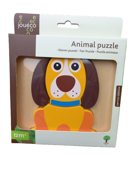 Dierenpuzzel joueco hondje Joueco houten dierenpuzzel hond