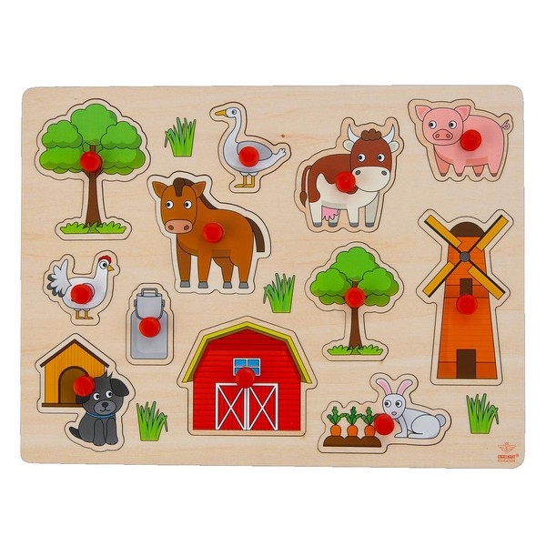 Knopjes puzzel Circus Houten knopjes puzzel Circus
