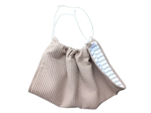 Weegdoek wafelt taupe met wit taupe gestreept hydrofiel weegdoek wafel taupe met wit taupe gestreepte hydrofiel