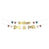 Welkom Sint & Piet letterslinger goudkleurig
